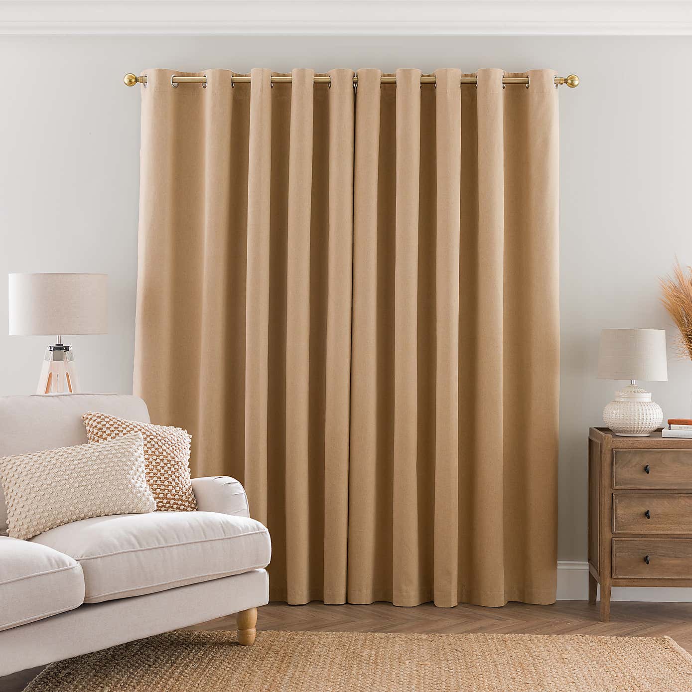 Luna Brushed Blackout Eyelet Curtains