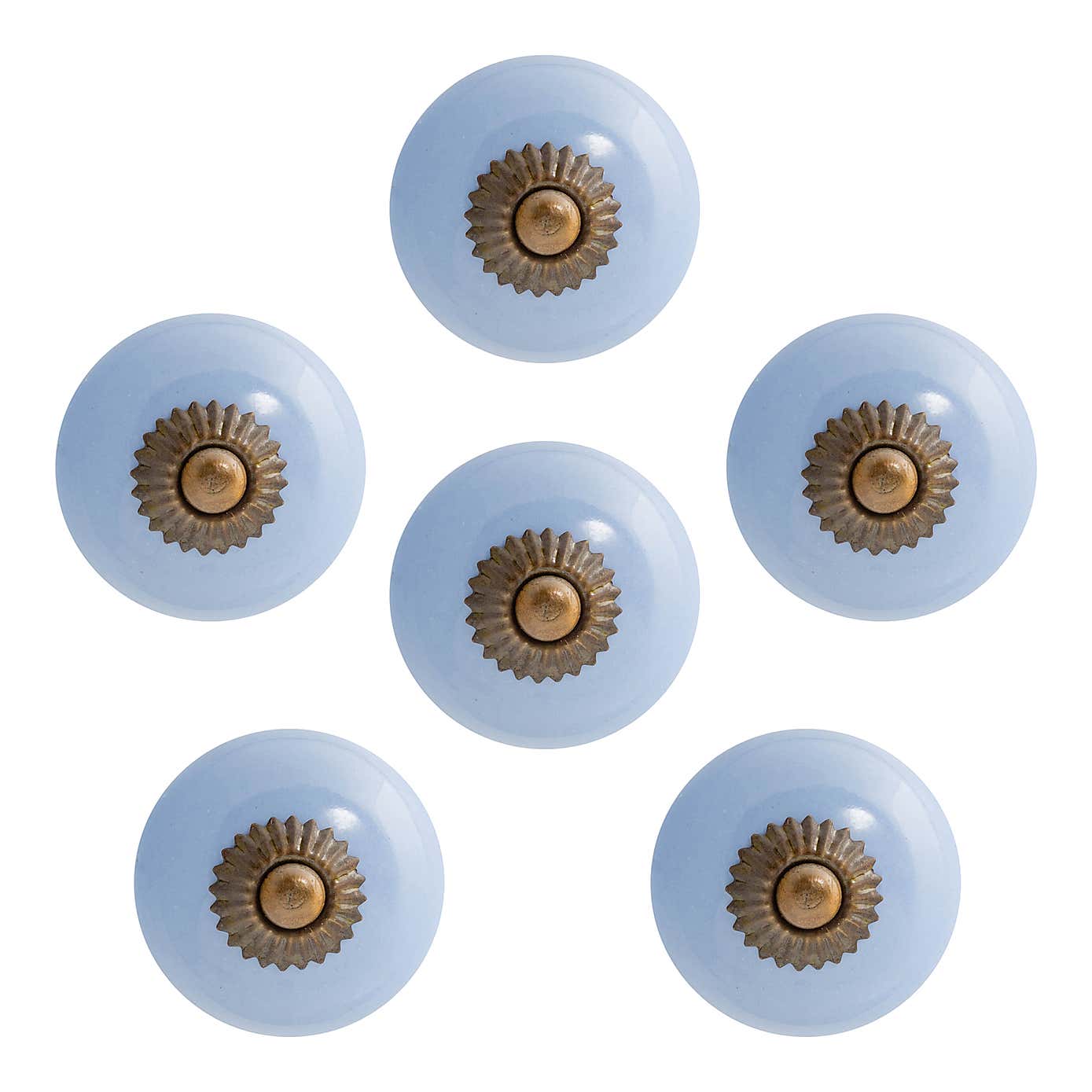 Pack of 6 Nicola Spring Round Drawer Knobs