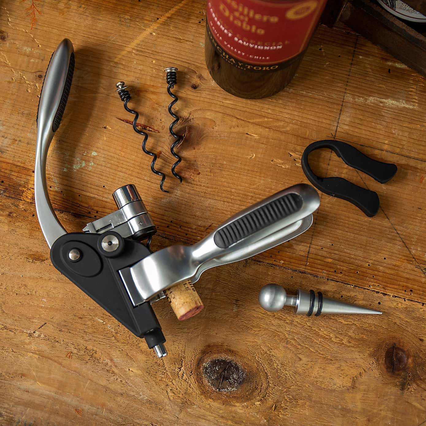 BarCraft Lever-Arm Corkscrew Set