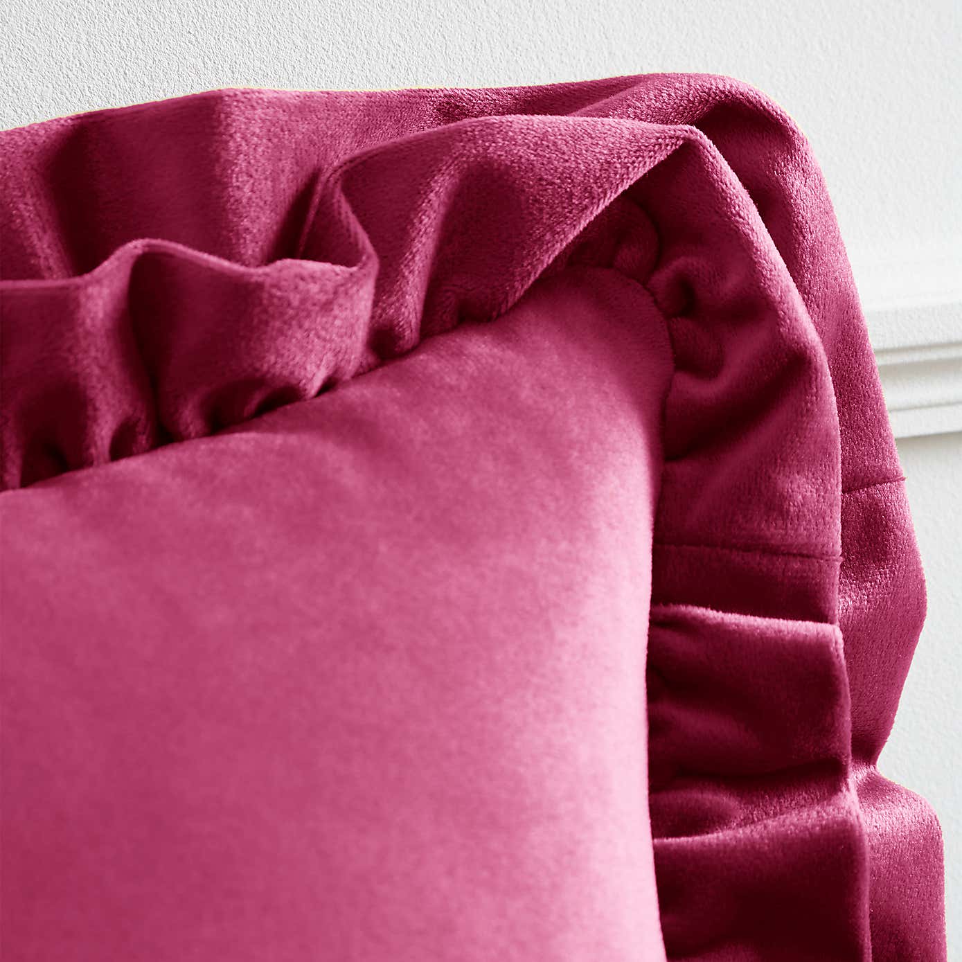 Catherine Lansfield So Soft Velvet Touch Double Frill Square Cushion