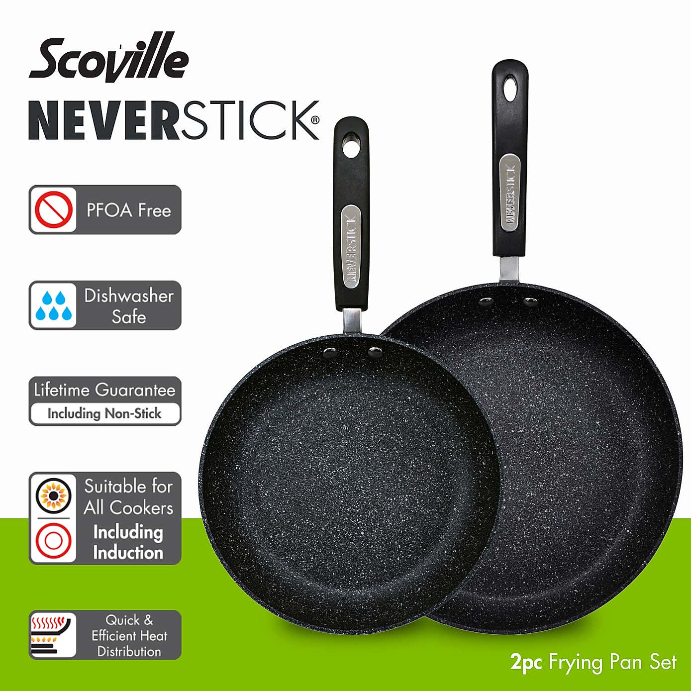 Scoville Neverstick Non-stick Aluminium 2 Piece Frying Pan Set