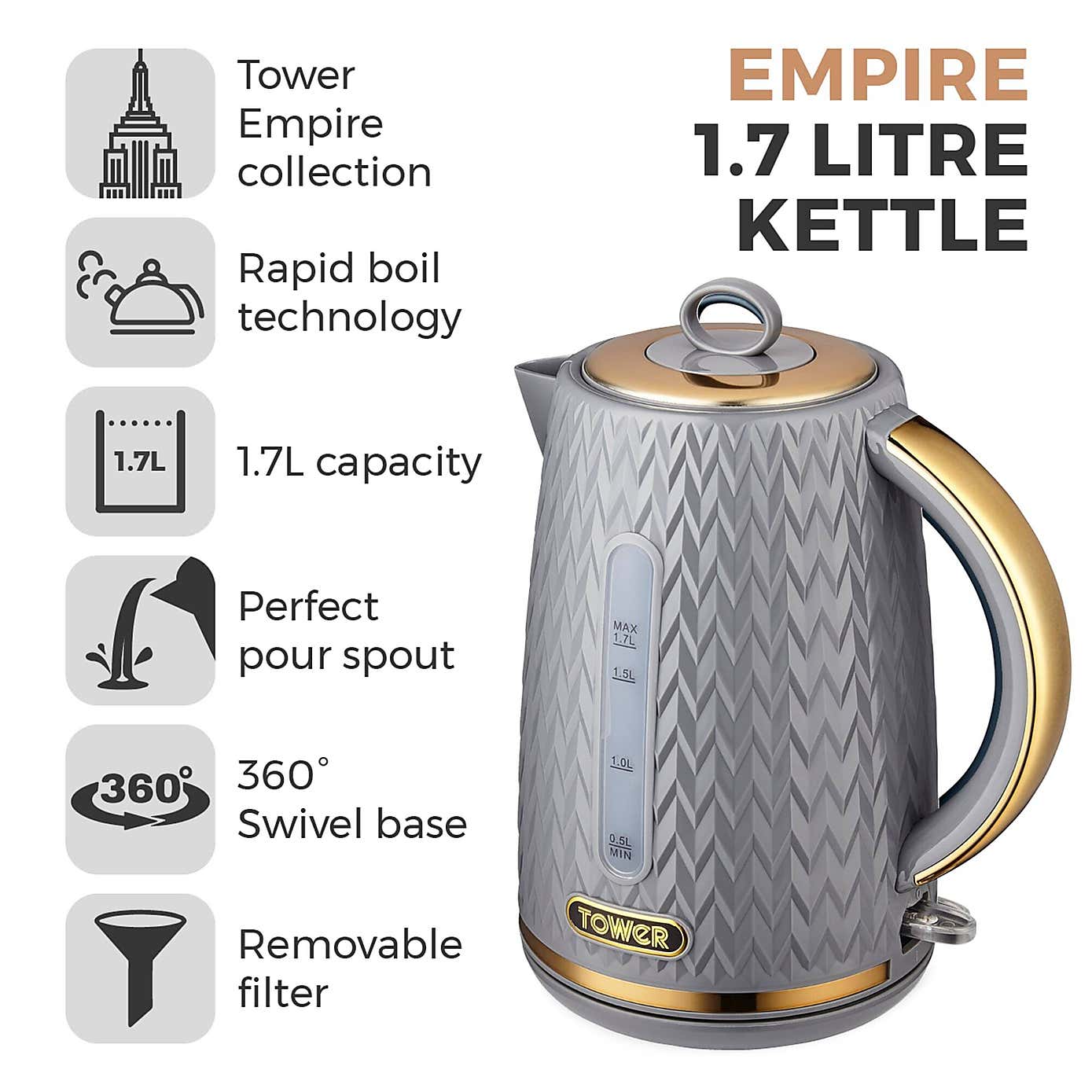 TOWER Empire 1.7L Kettle