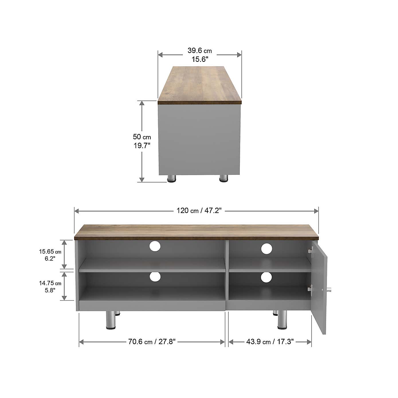 White Sands Wide TV Stand, 120cm