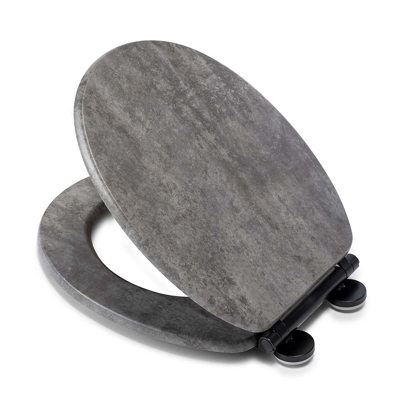 Croydex Kirkstone Grey Flexi Fix Oval Toilet Seat