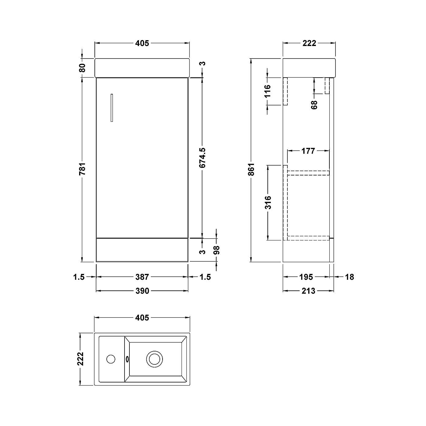 Vault Floor Standing Vanity Unit with Basin