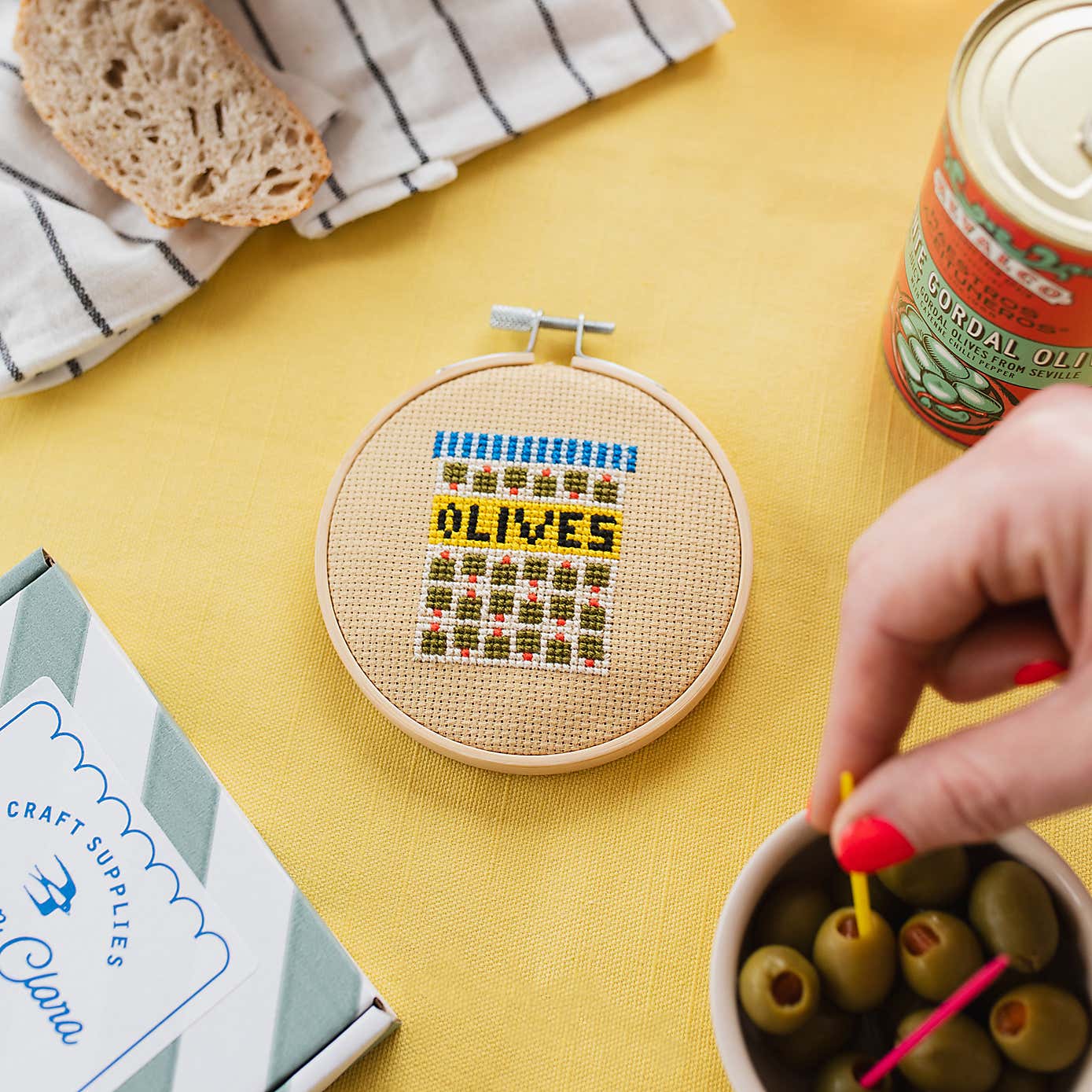 Cotton Clara Olives Cross Stitch Kit