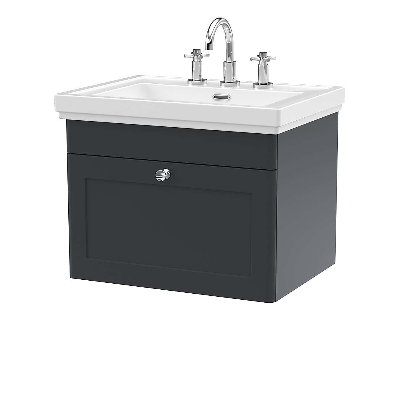 Classique Wall Mounted 1 Drawer Vanity Unit with Basin