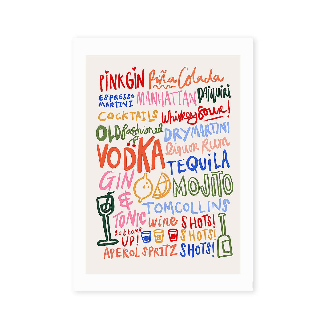 East End Prints Cocktails Print
