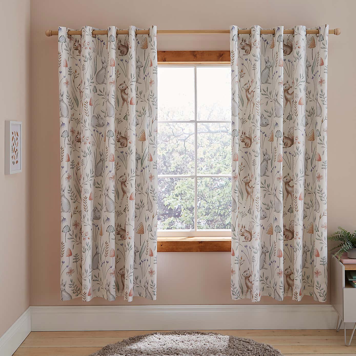 Woodland Blackout Eyelet Curtains