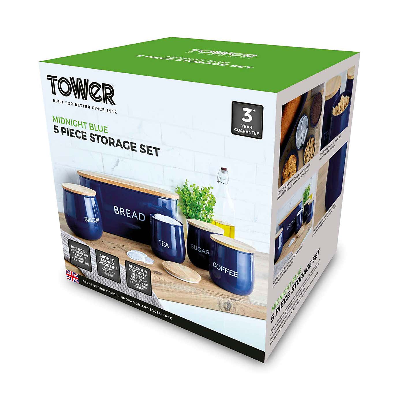 TOWER 5 Piece Round Canister Set