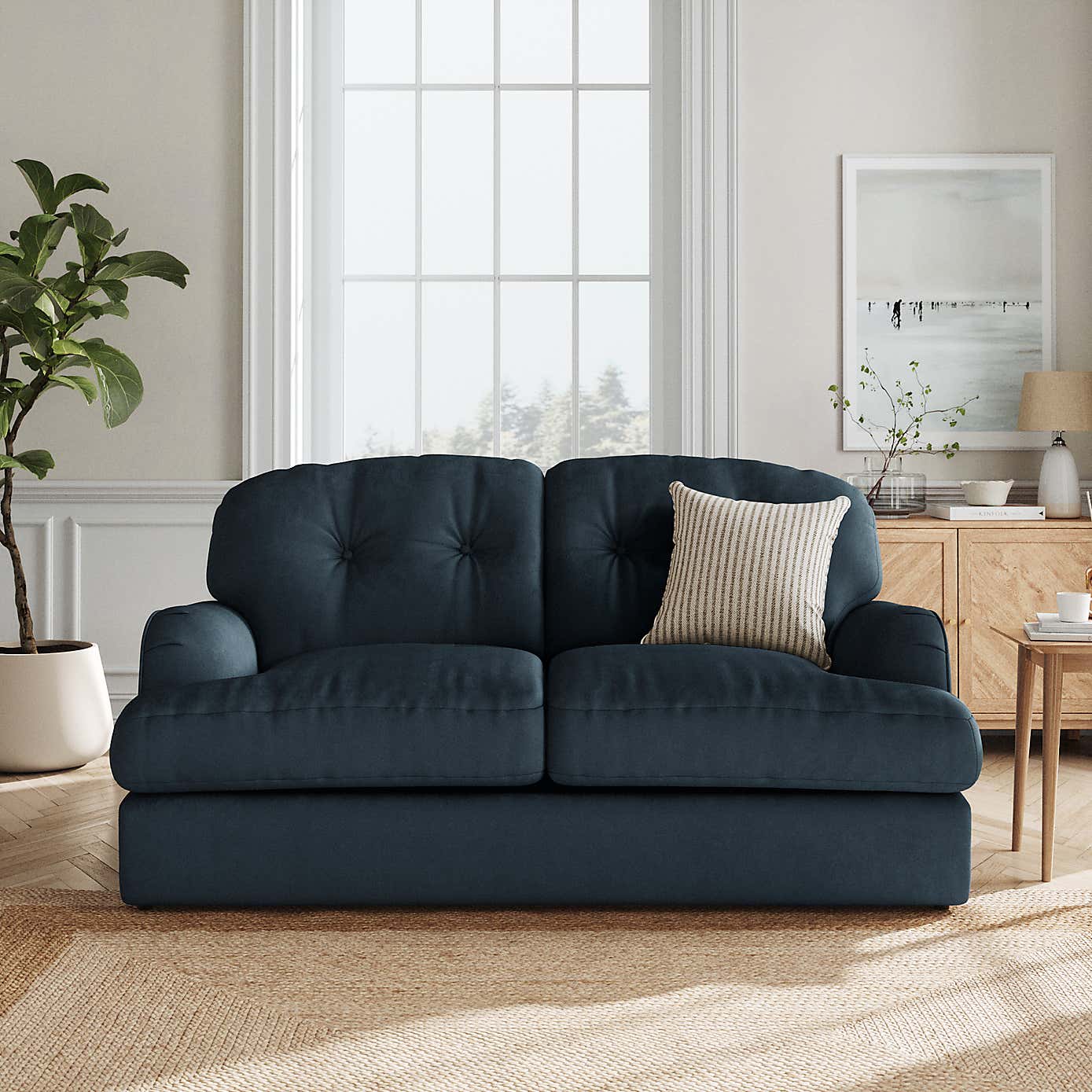 Martha Matte Plush Velvet 2 Seater Double Sofa Bed