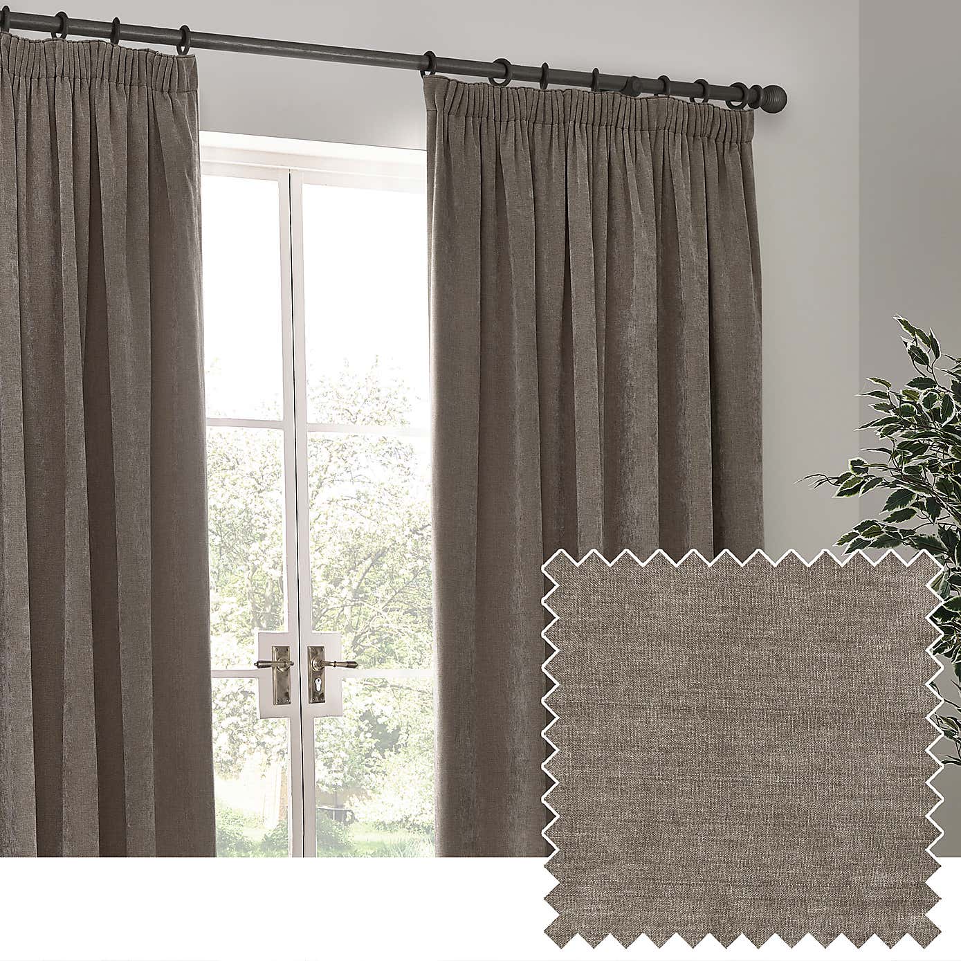 Yard Heavy Chenille Pencil Pleat Curtains