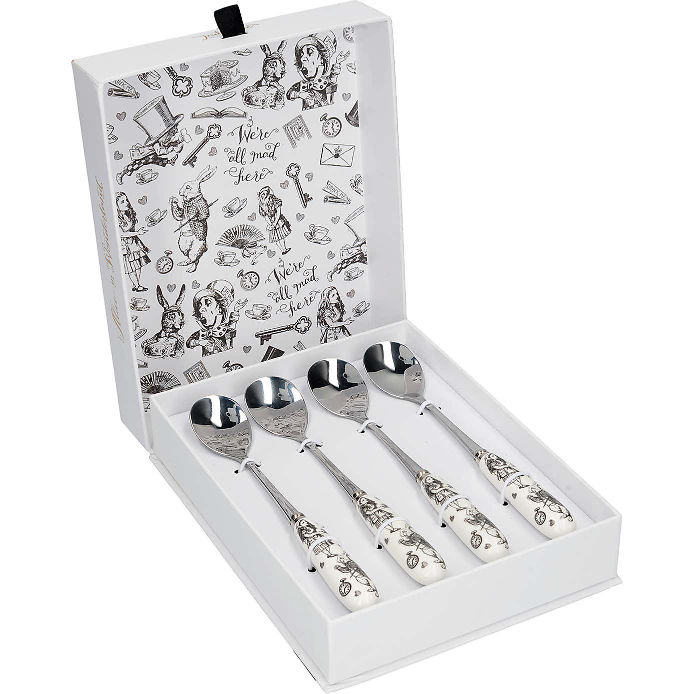 Alice in Wonderland Set of 4 Teaspoons