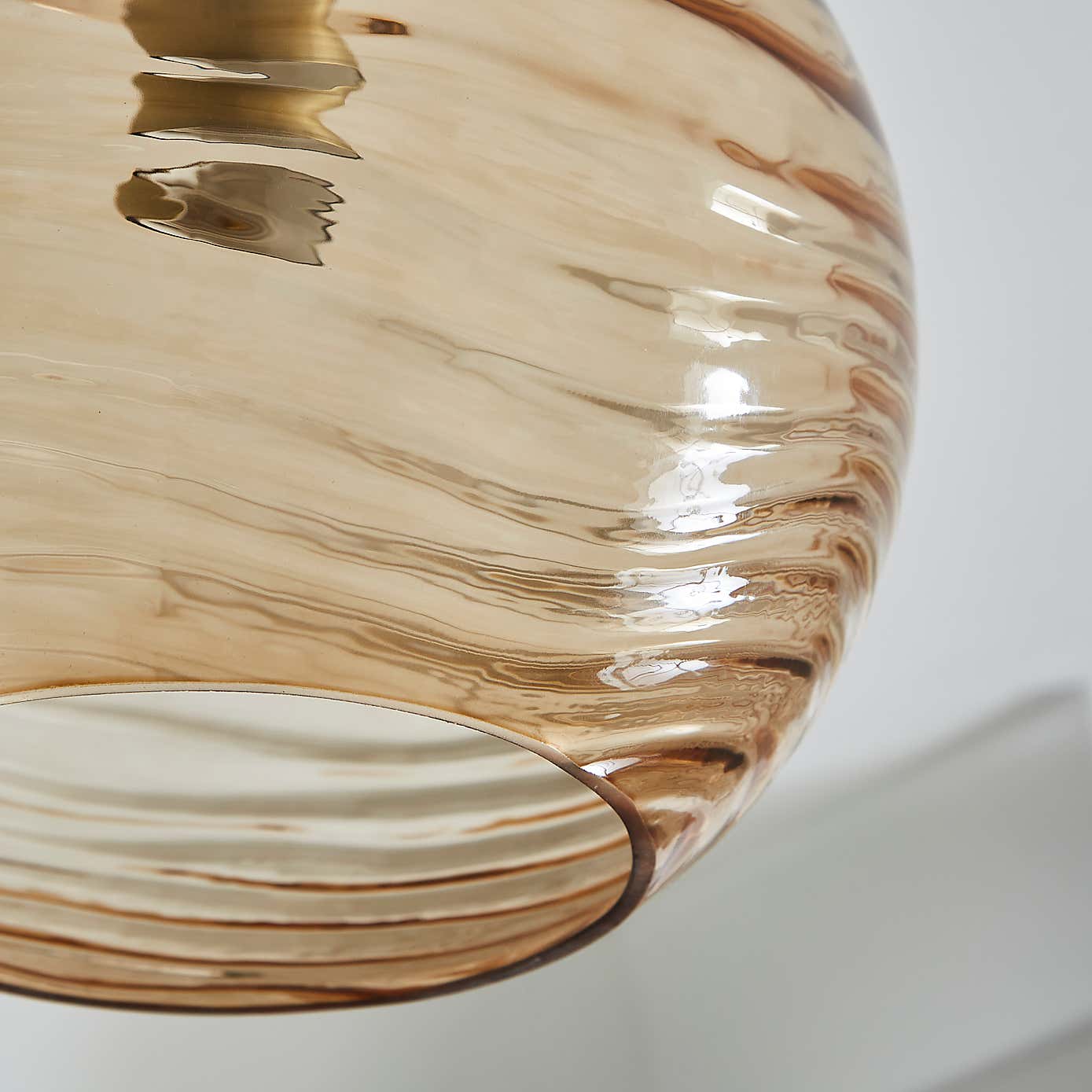 Amber Wave Semi Flush Ceiling Light