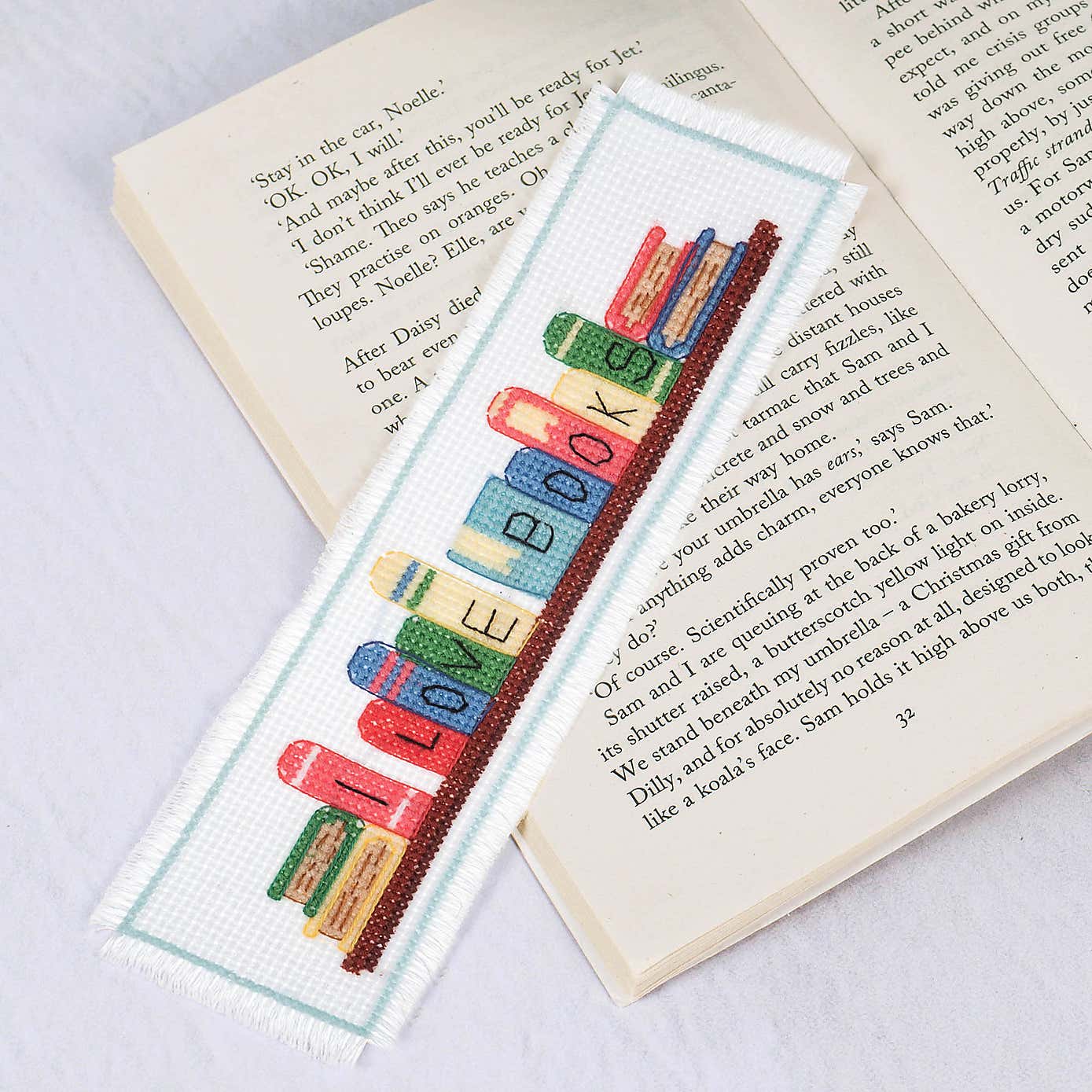 Cross Stitch Bookmark Large Books