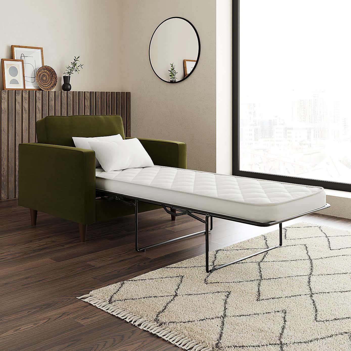 Zoe Velvet Snuggle Single Sofa Bed