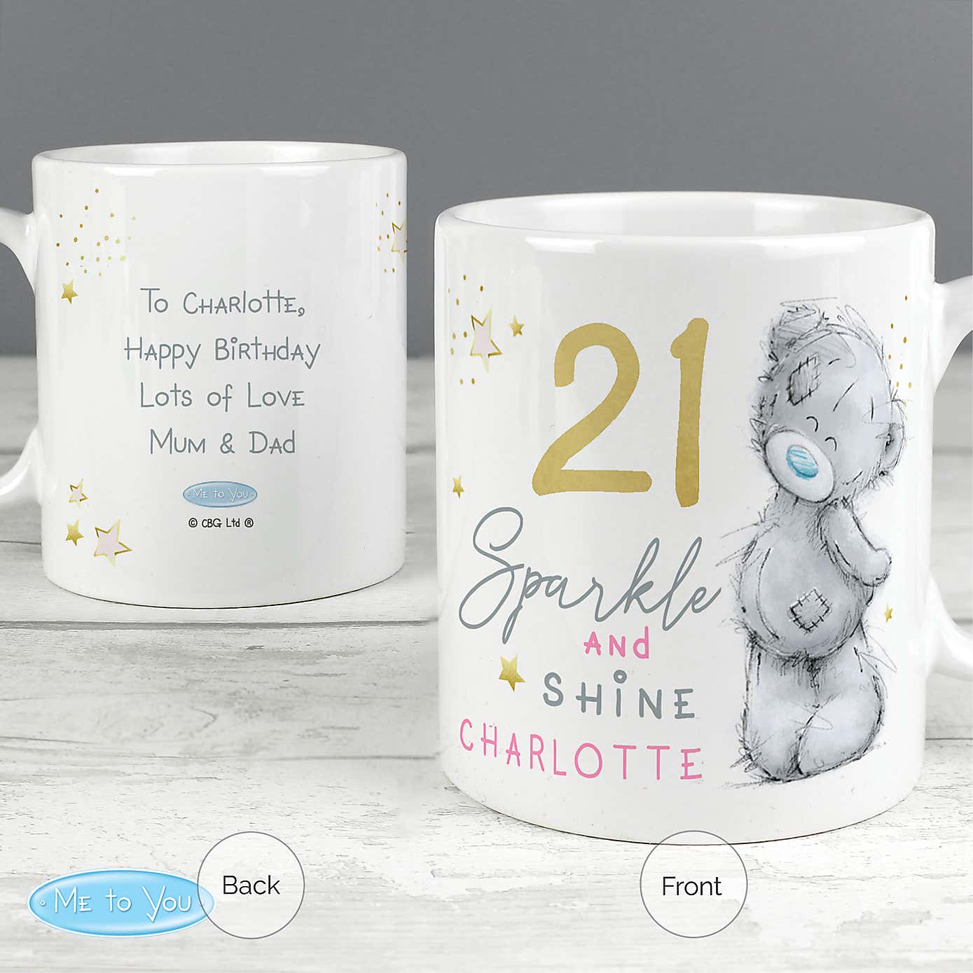 Personalised Me To You Sparkle and Shine Birthday Mug