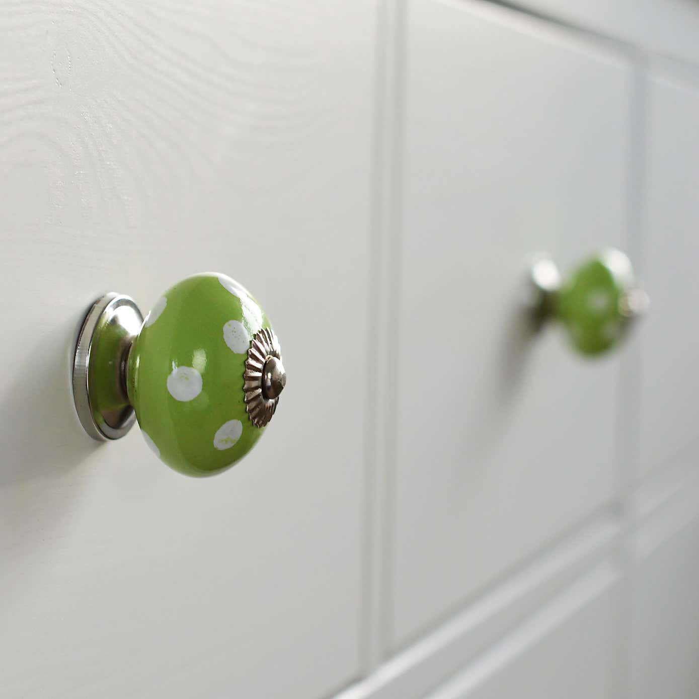 Pack of 6 Nicola Spring Spotted Round Drawer Knobs