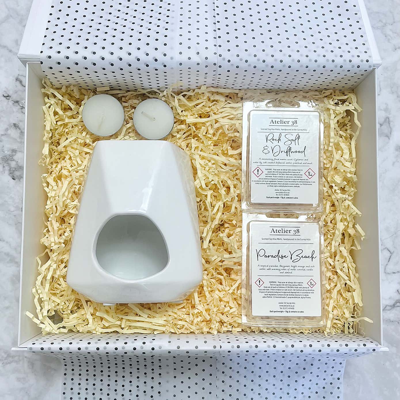 Atelier 38 Geo Burner and Fresh Wax Melt Gift Set