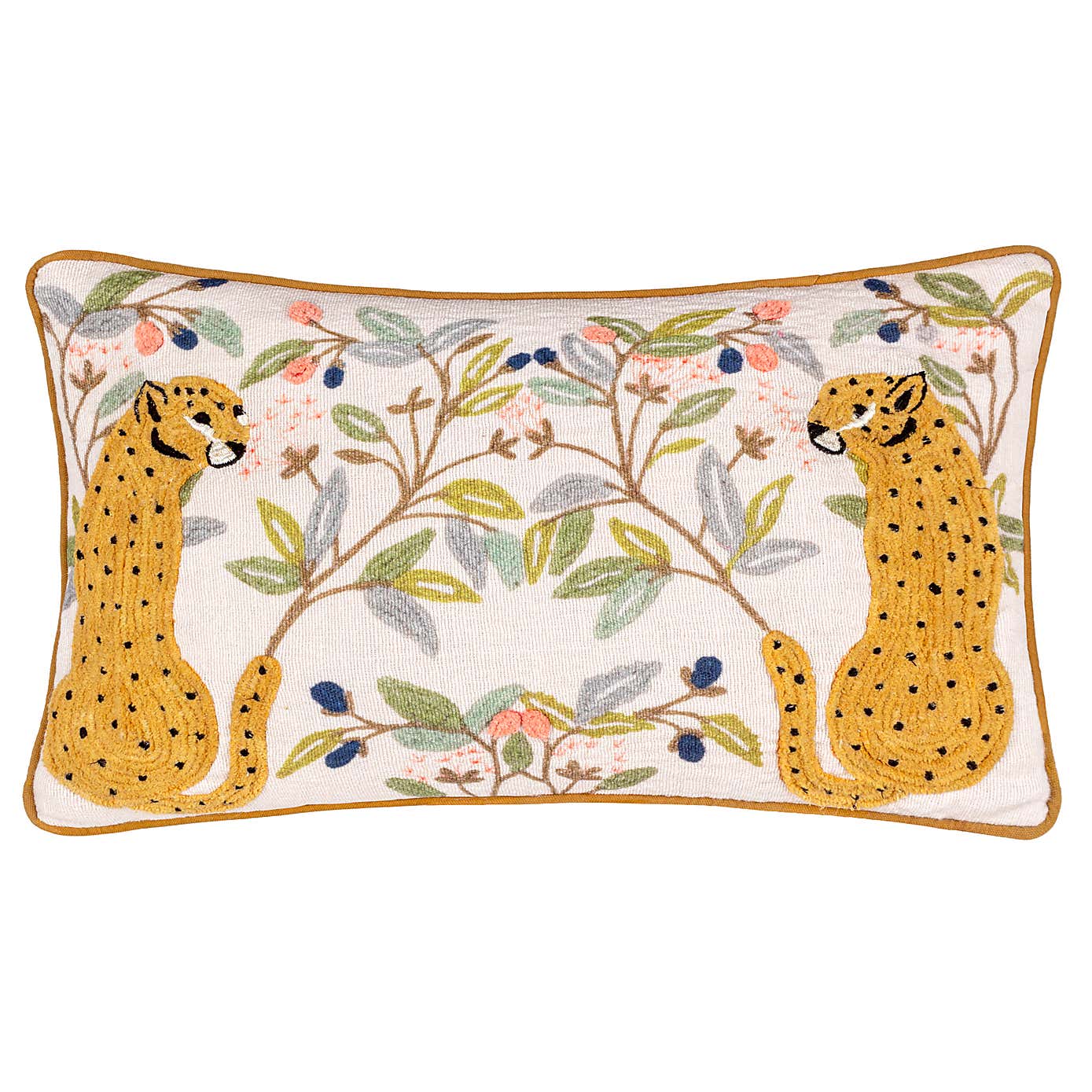 Wylder Mirrored Cheetah Cotton Rectangle Cushion