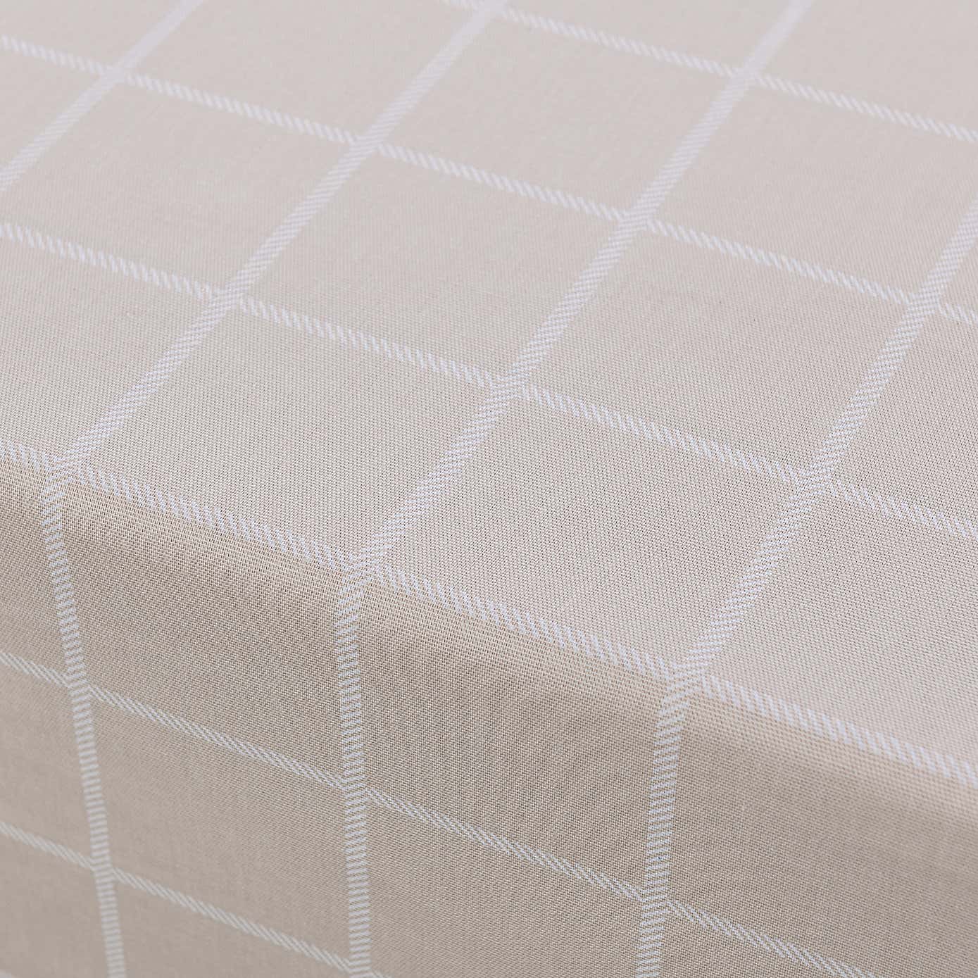 Simple Natural Check Wipe Clean Table Cloth