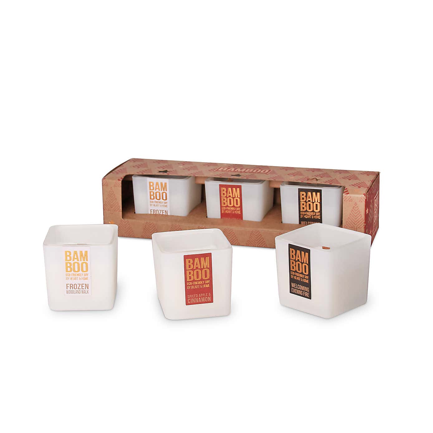 Heart and Home Bamboo Mini Candle Gift Set