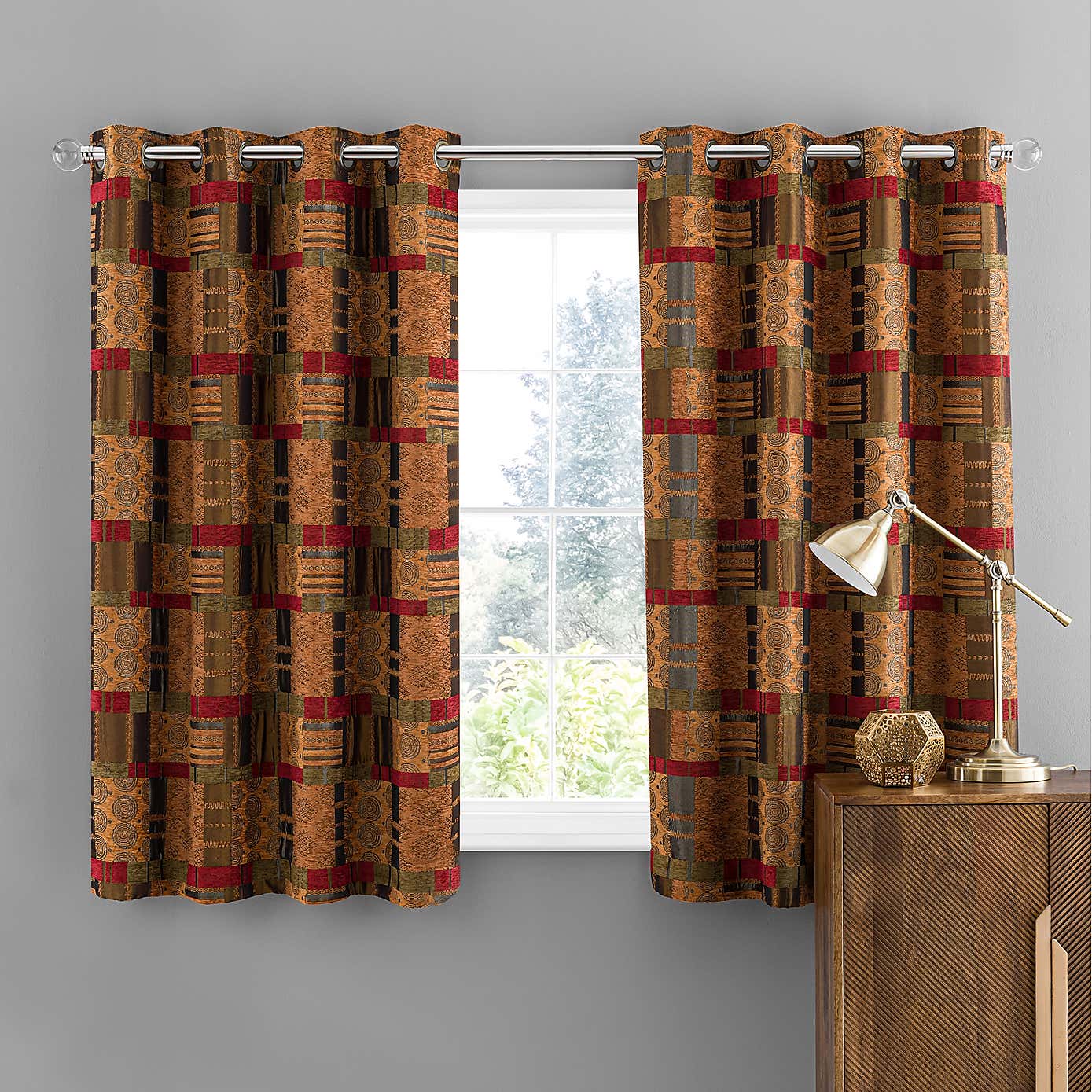 Prague Chenille Eyelet Curtains