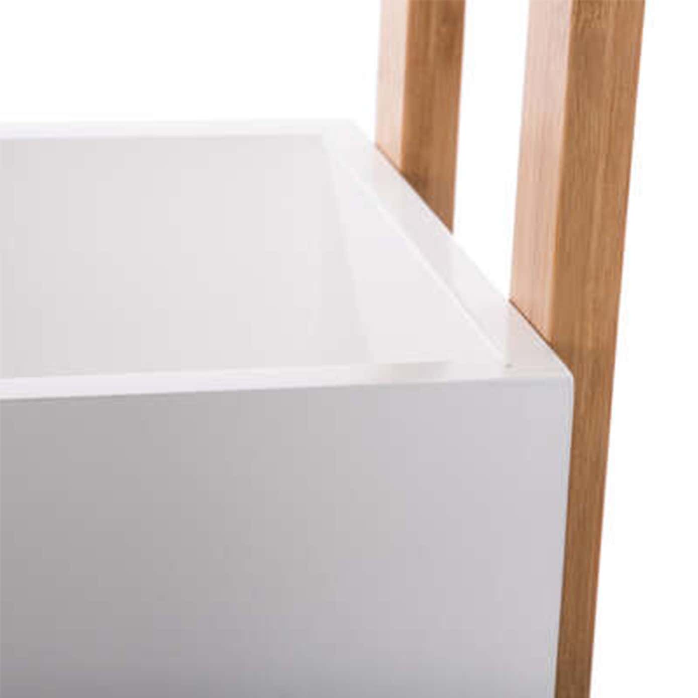 Narrow Bamboo 3 Tier Bathroom Trolley