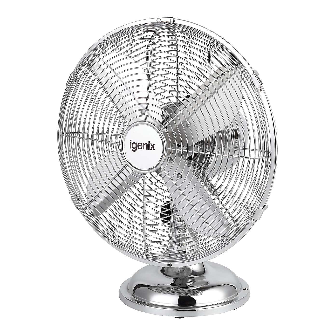 Igenix 12" Chrome Desk Fan