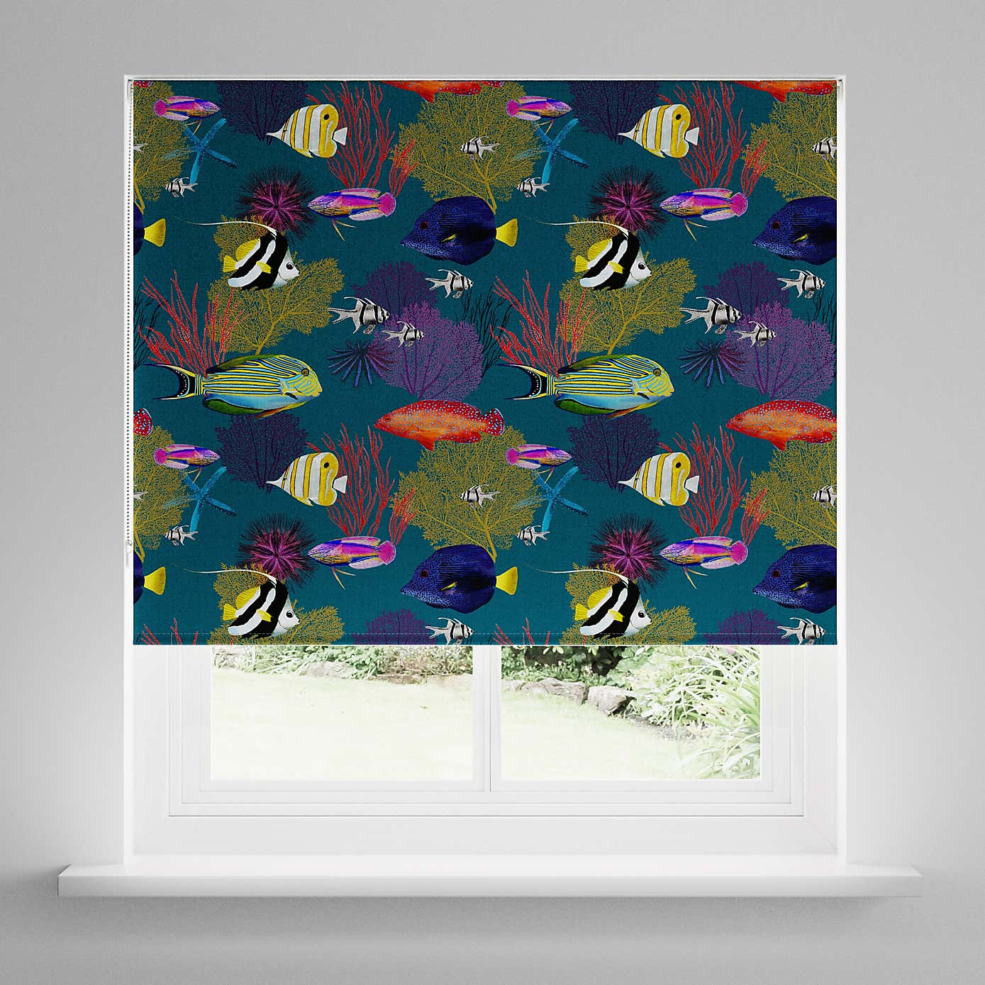 Reef Teal Blackout Roller Blind