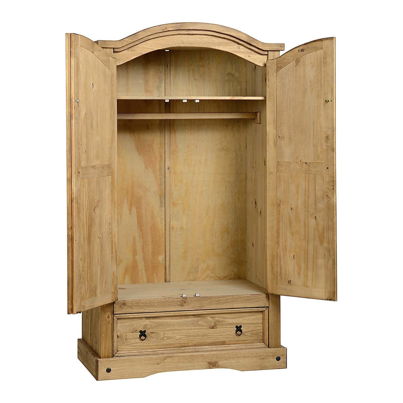 Corona Pine 2 Door 1 Drawer Wardrobe