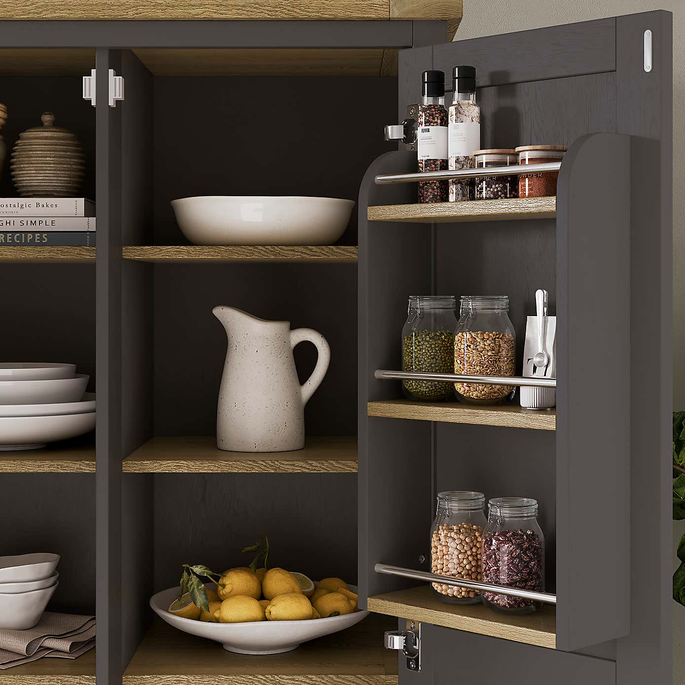 Olney Double Kitchen Larder Unit, Stone