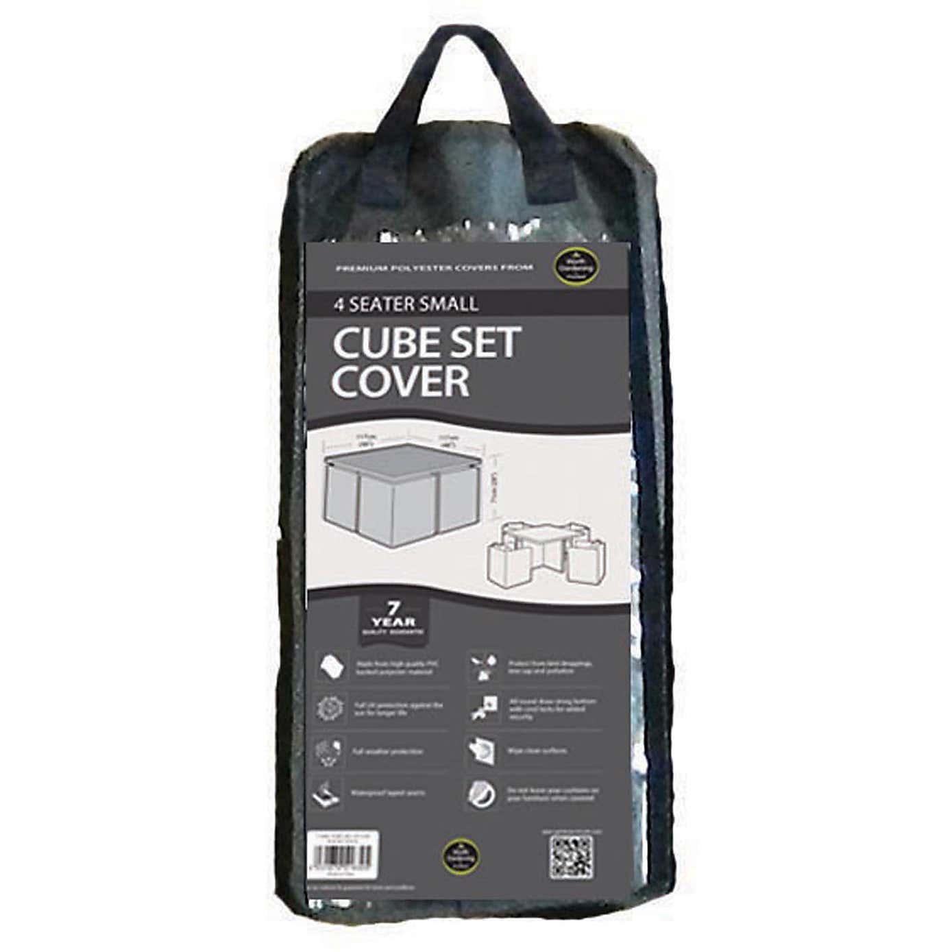 Worth Gardening Black 4 Seat Cube Furniture Set Cover