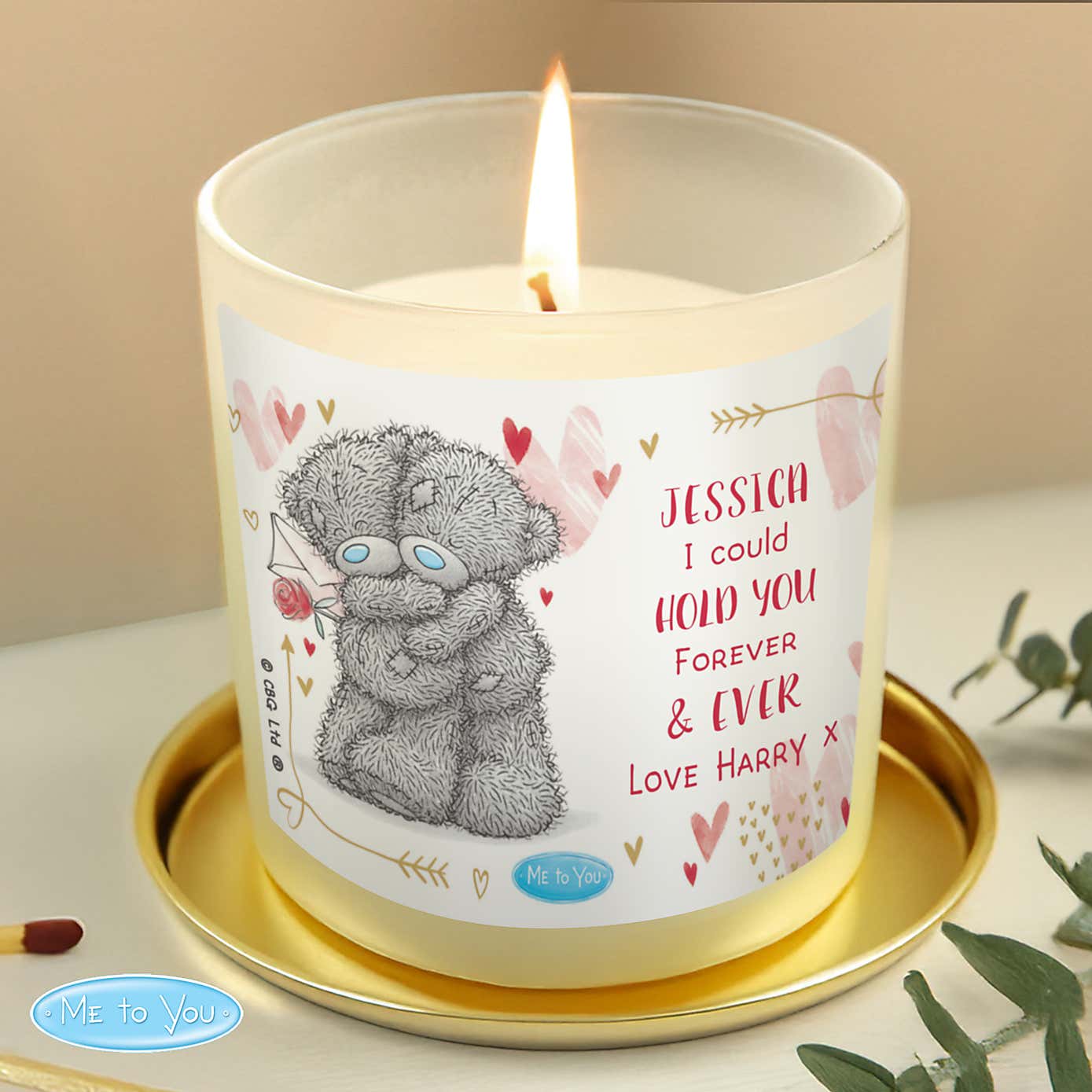 Personalised Me To You Hold You Forever Scented Jar Candle