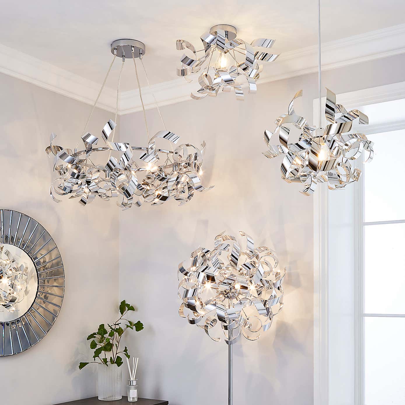 Iris Semi Flush Ceiling Fitting