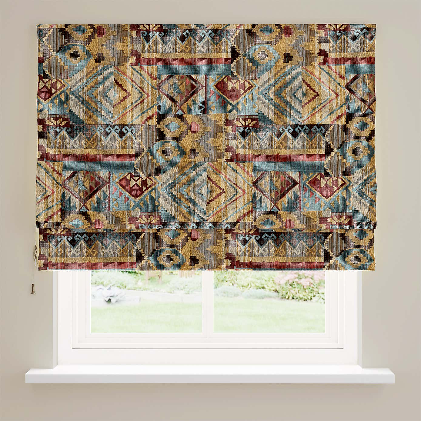 Evander Red Roman Blind