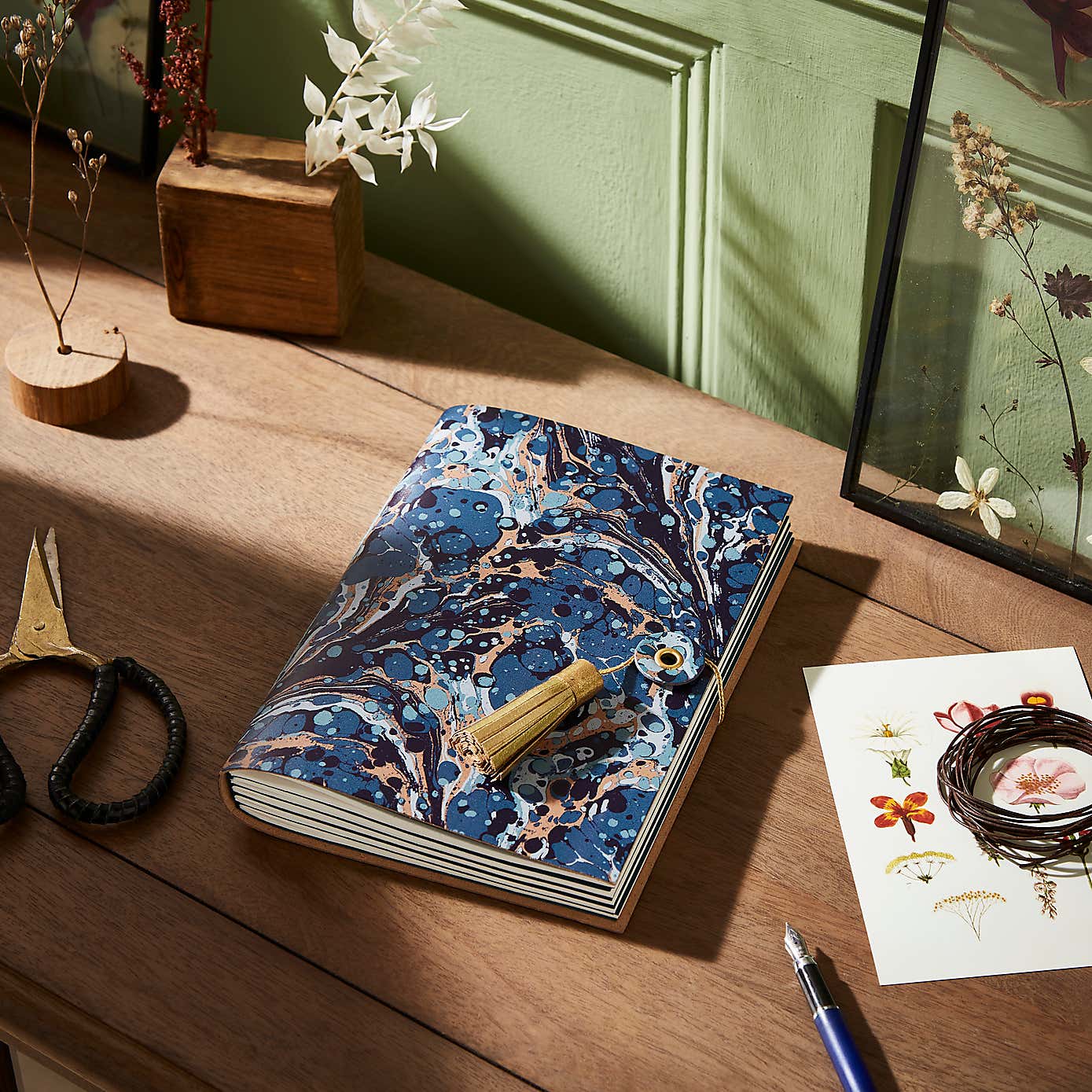 Recycled Leather Marble Notebook