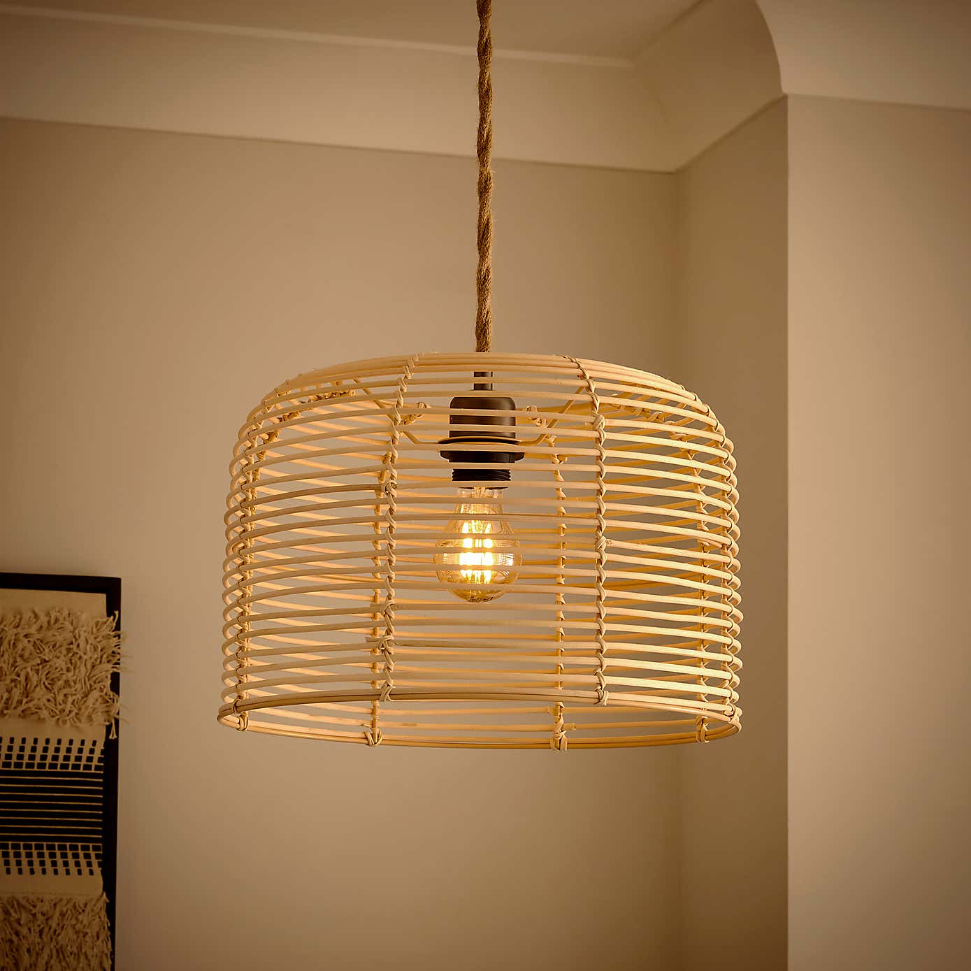 Emil Rattan Easy Fit Pendant Shade
