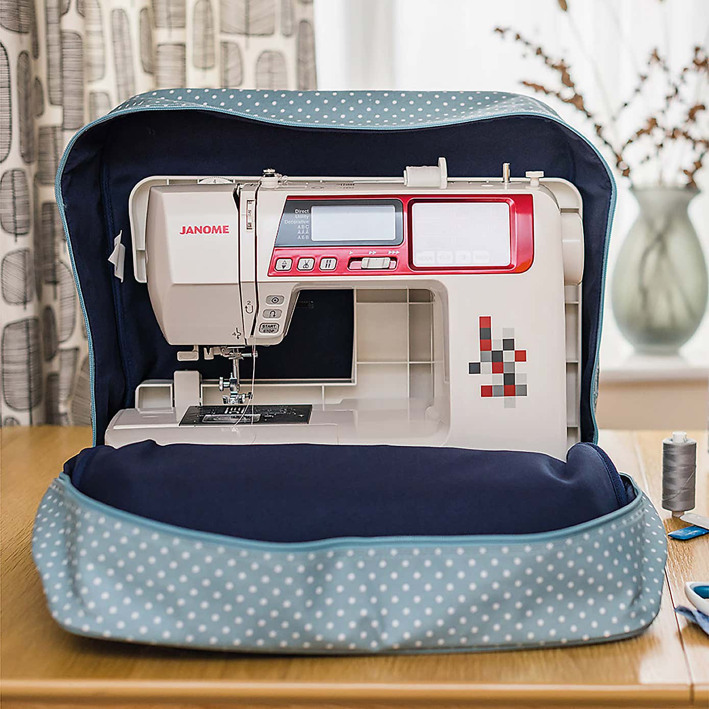 Blue Tiny Dots Sewing Machine Bag