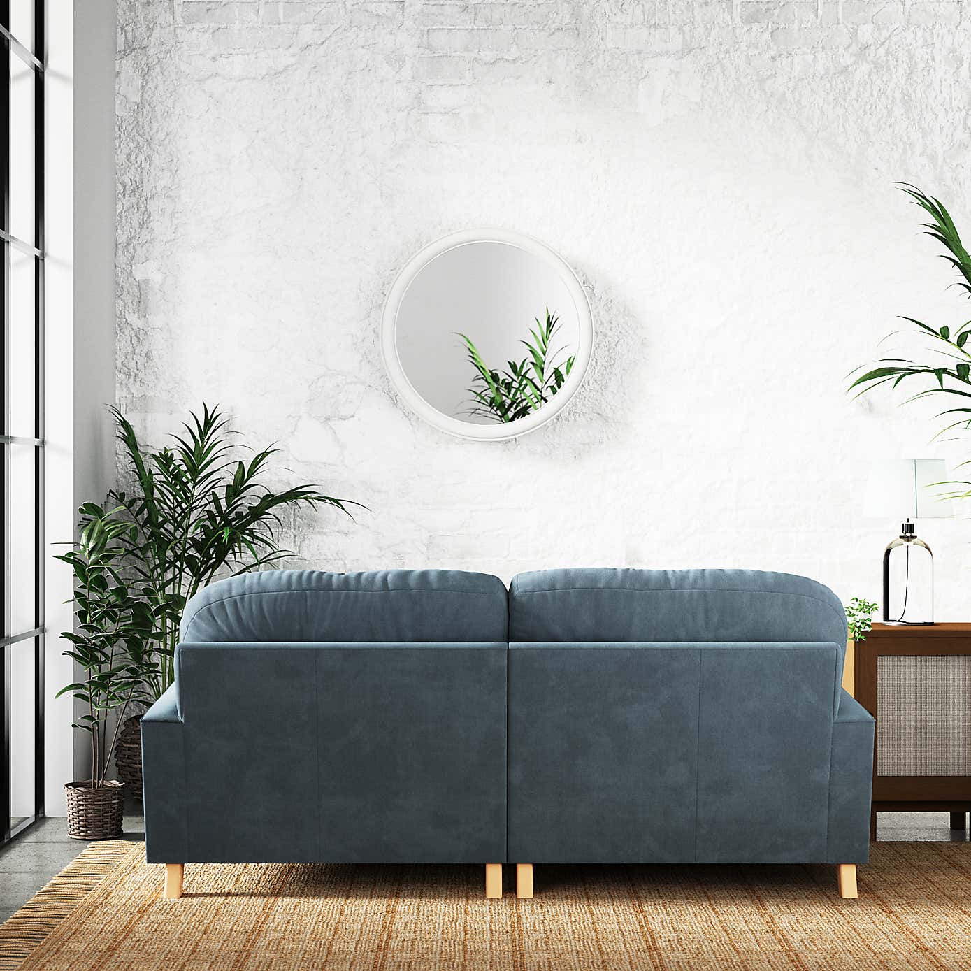 Martha Vintage Chenille Corner Chaise Sofa