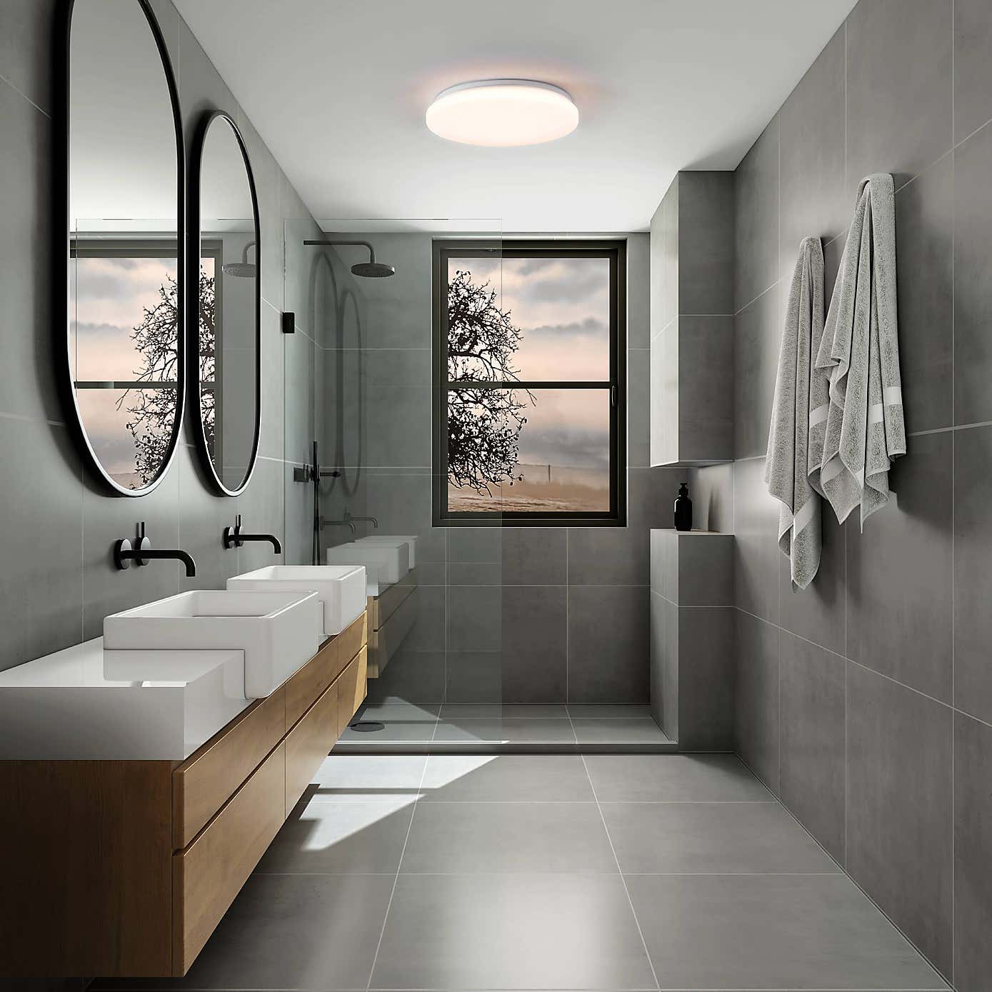 EGLO Frania-S 31cm Rounded Crystal Effect Wall and Ceiling Light