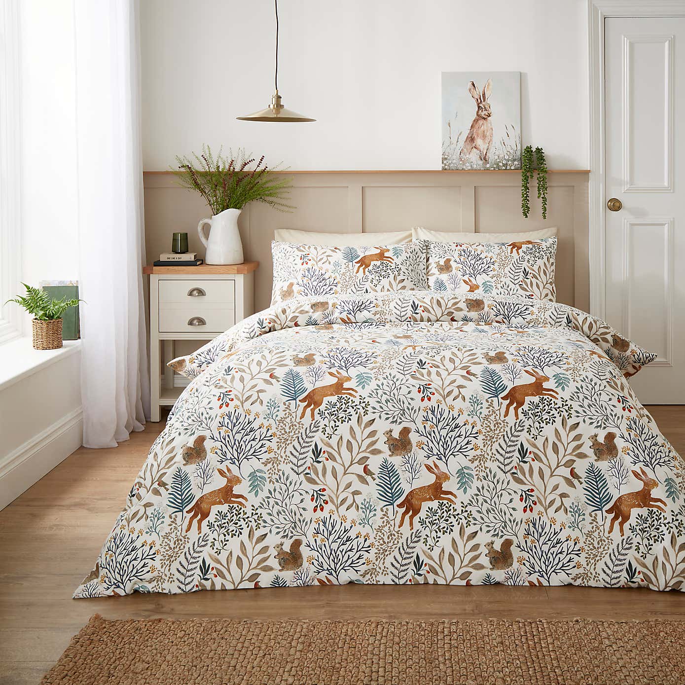 Woodland Tale Brushed Cotton Duvet Cover and Pillowcase Set