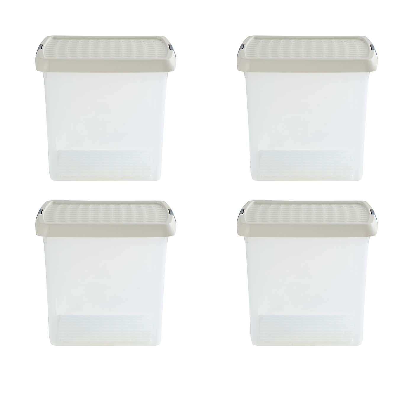 Wham Clip Pack of 4 Square Storage Boxes With Lids