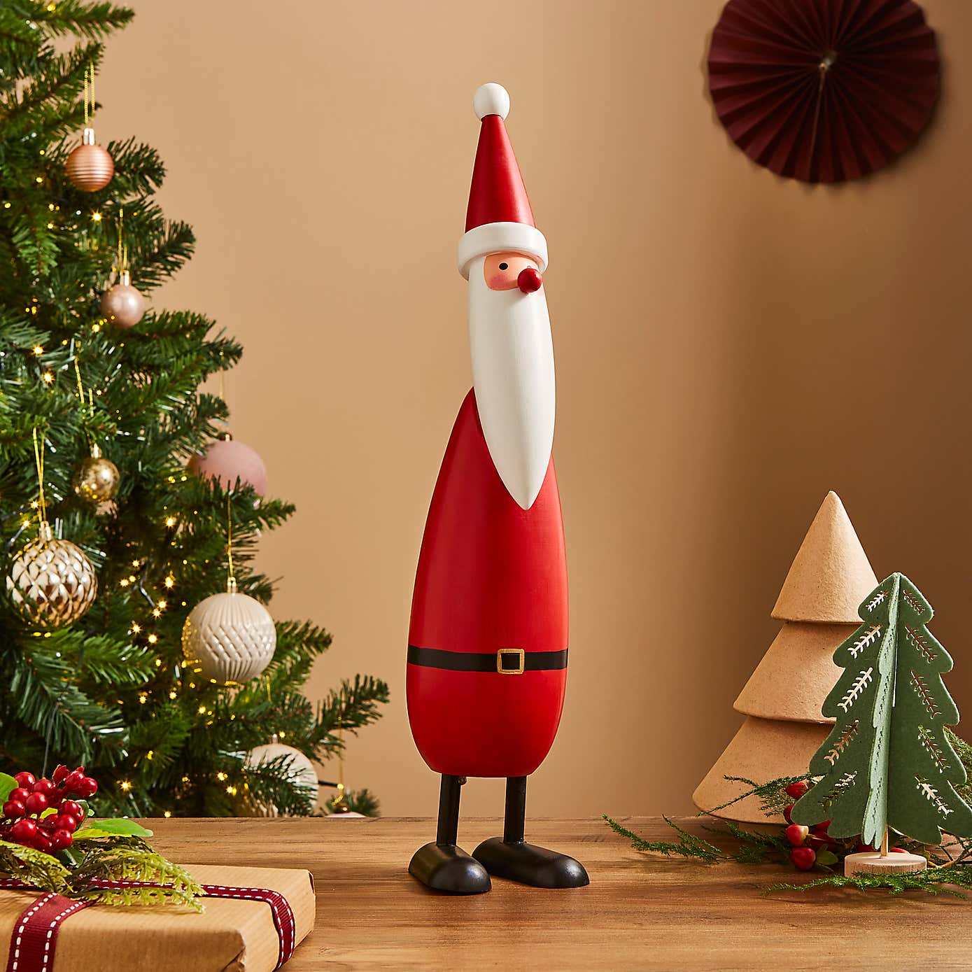 Wooden Santa Ornament