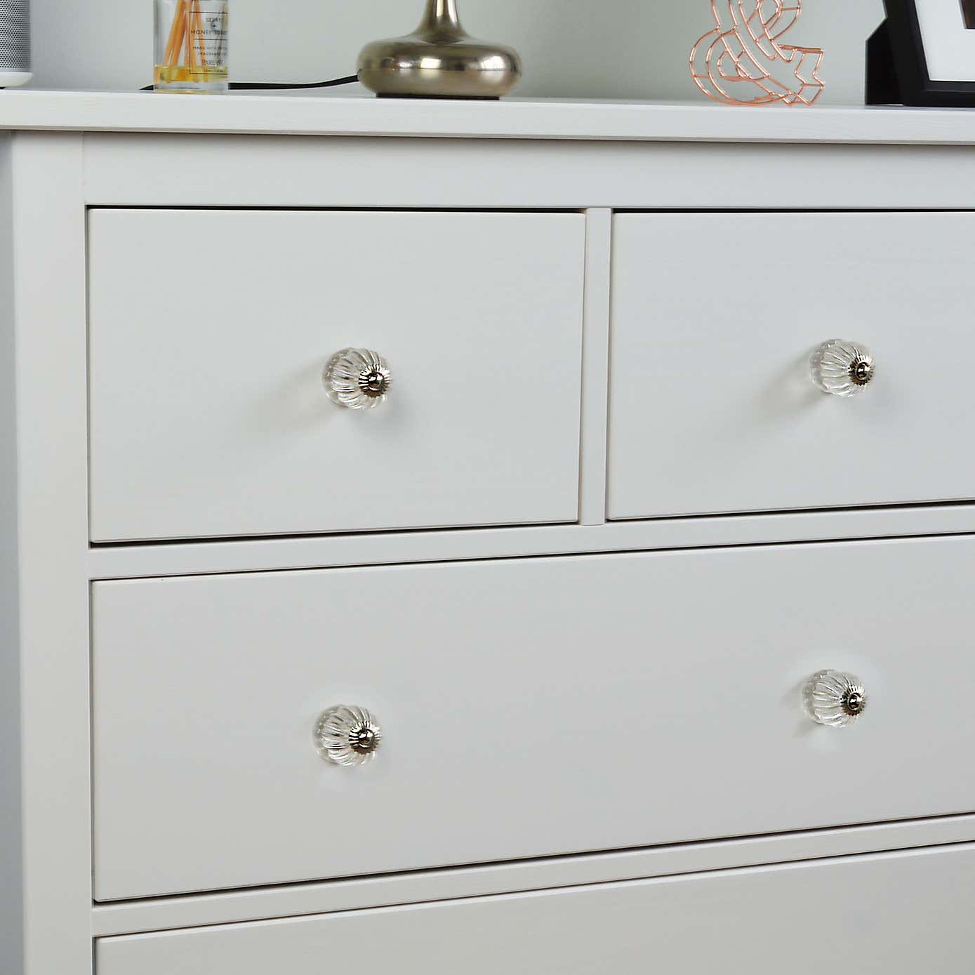 Set of 6 Nicola Spring Button Glass Cabinet Knobs