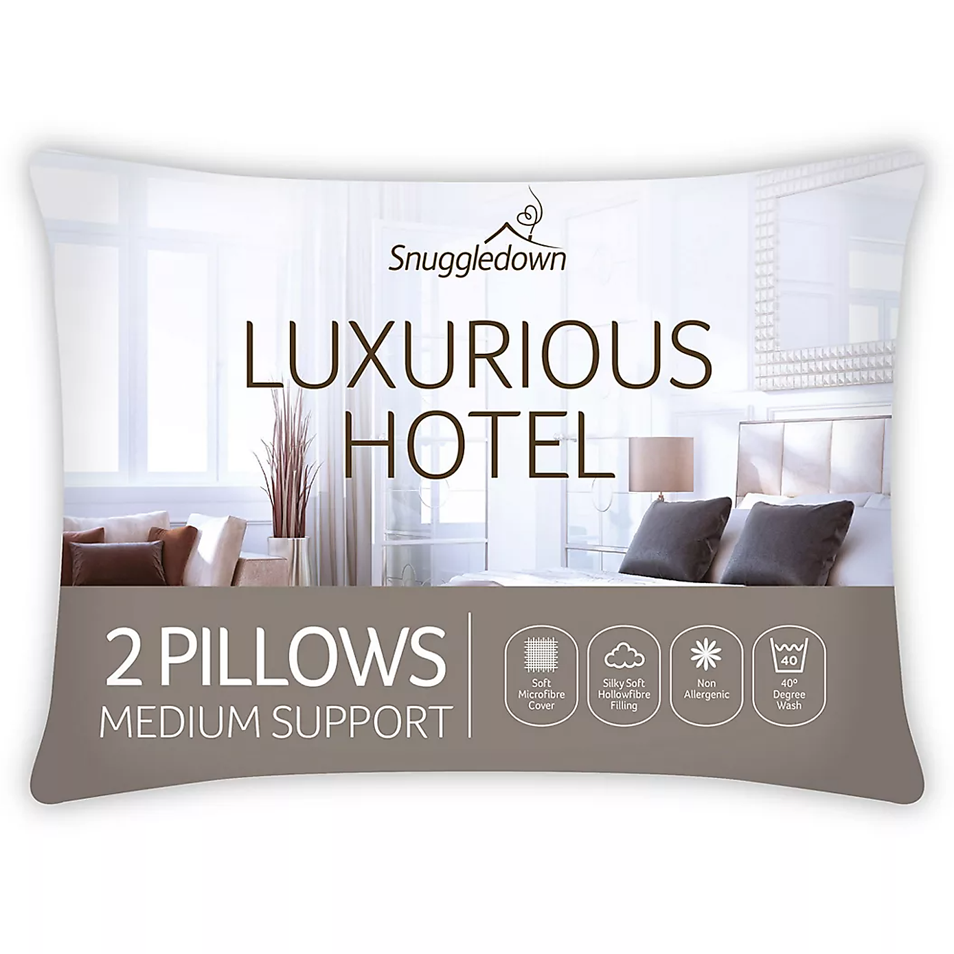 Snuggledown Pack of 2 Hotel Goose Feather and Down Side Sleeper Pillows