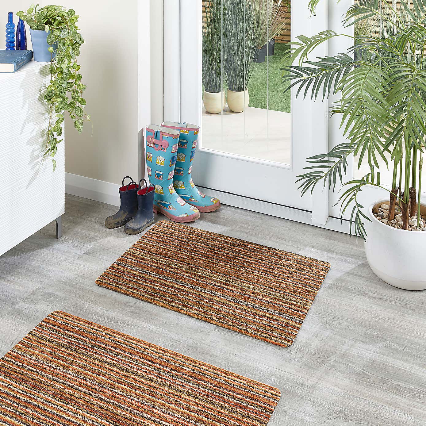 Marvel Striped Washable Cotton Doormat