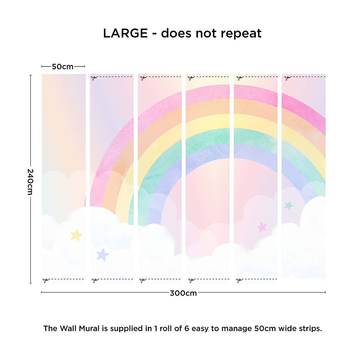 Watercolour Rainbow Wall Mural