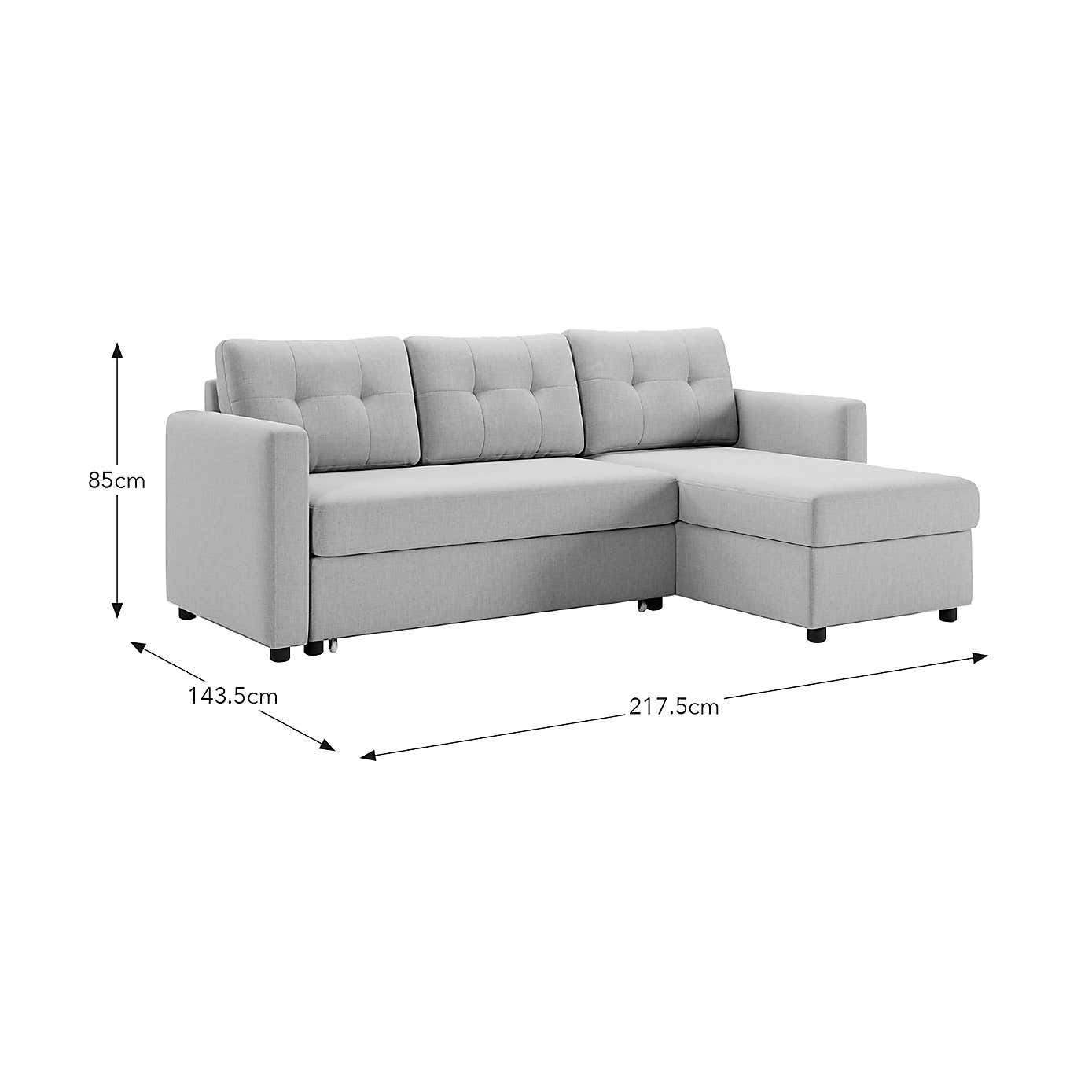 Barker Flatweave Trundle Corner Chaise Sofa Bed
