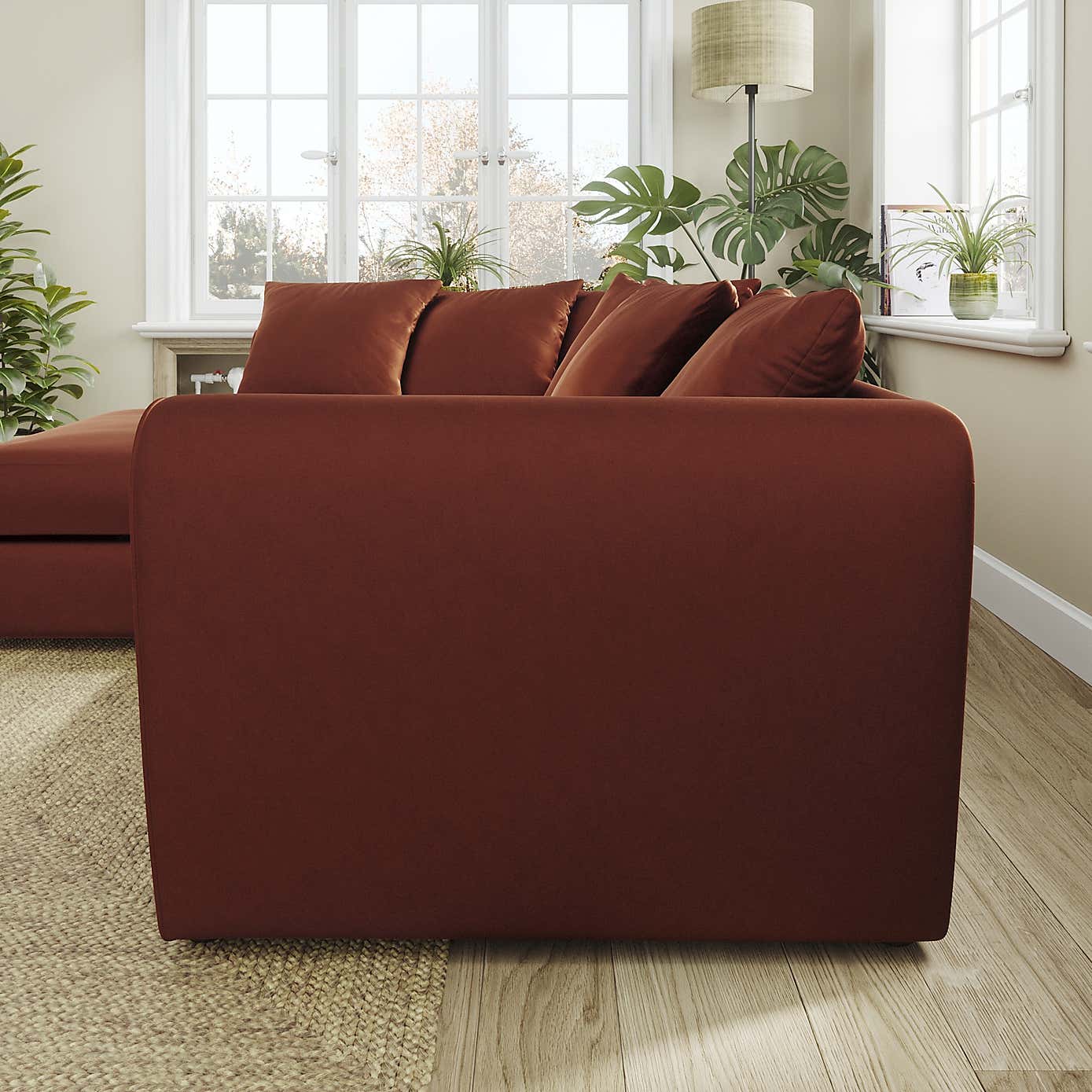 Blake Curved Arm Opulent Velvet Corner Chaise Sofa